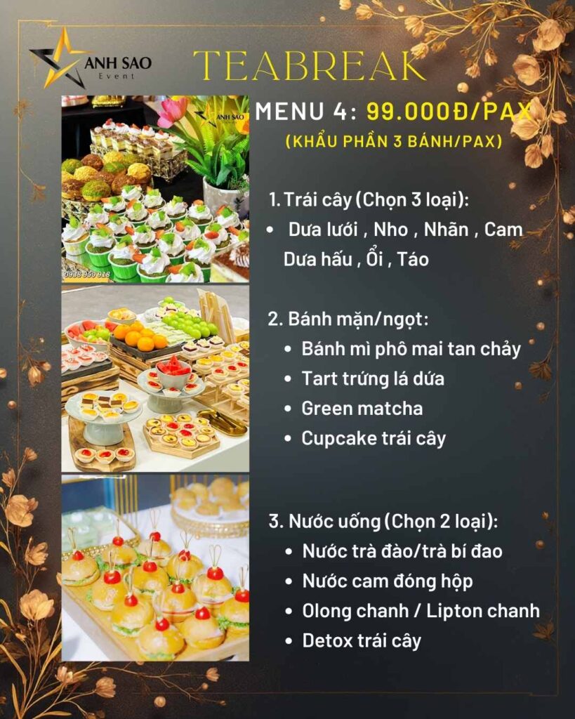 Dịch vụ tổ chức tiệc Teabreak trọn gói - Ánh Sao Event