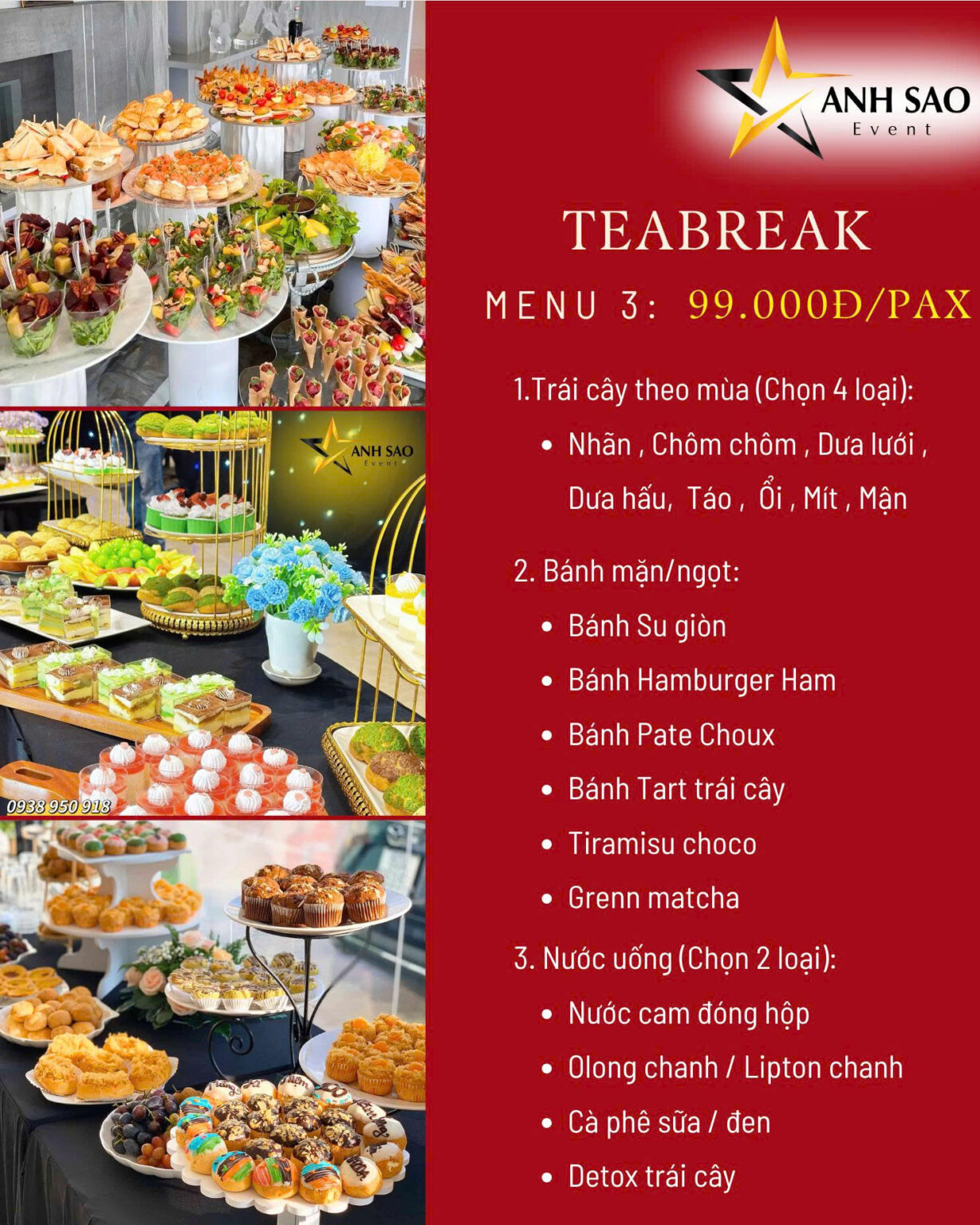 Tham Khảo Menu Teabreak Giá Rẻ Nhưng Cực Chất Lượng - Ánh Sao Event
