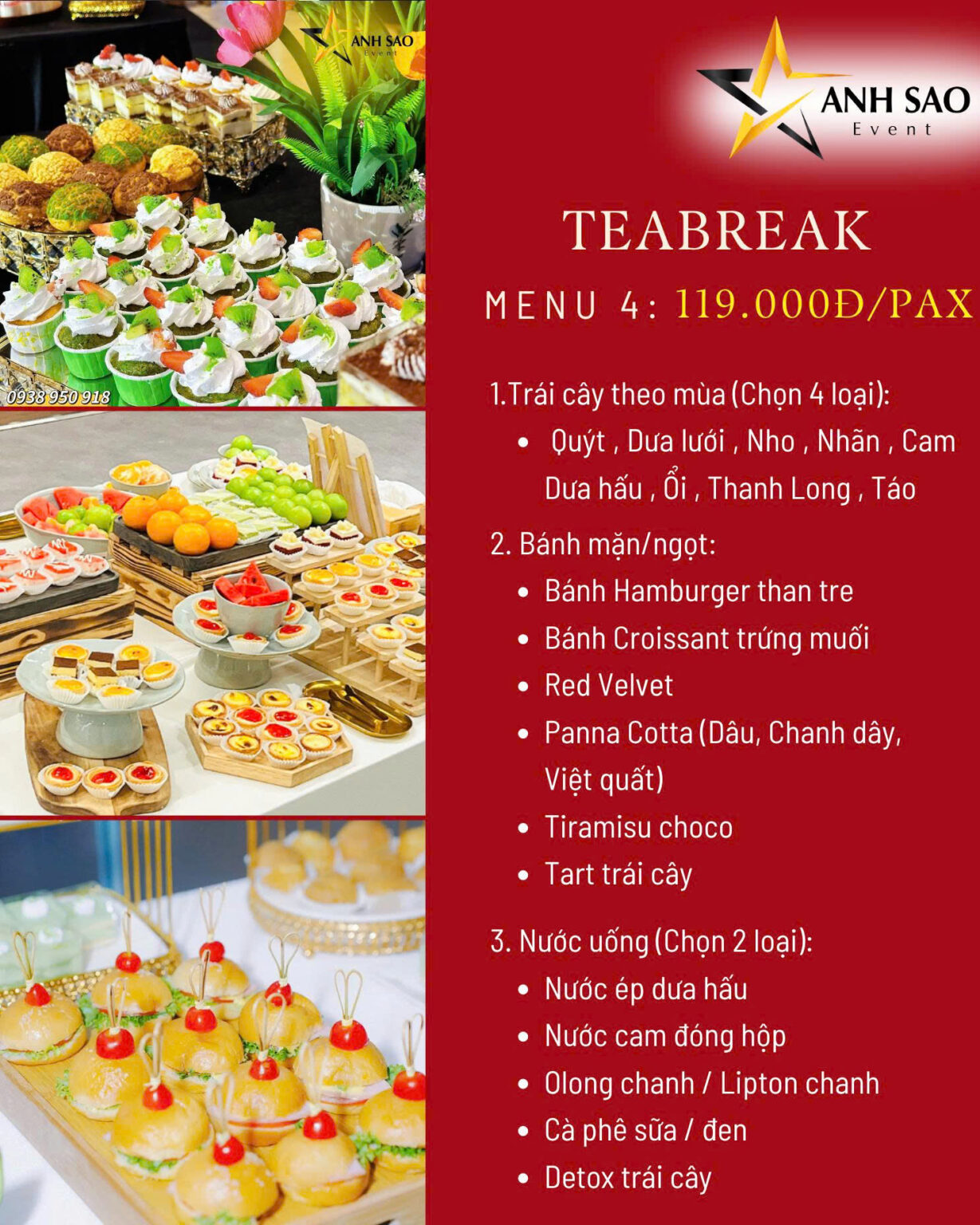 Tham Khảo Menu Teabreak Giá Rẻ Nhưng Cực Chất Lượng - Ánh Sao Event