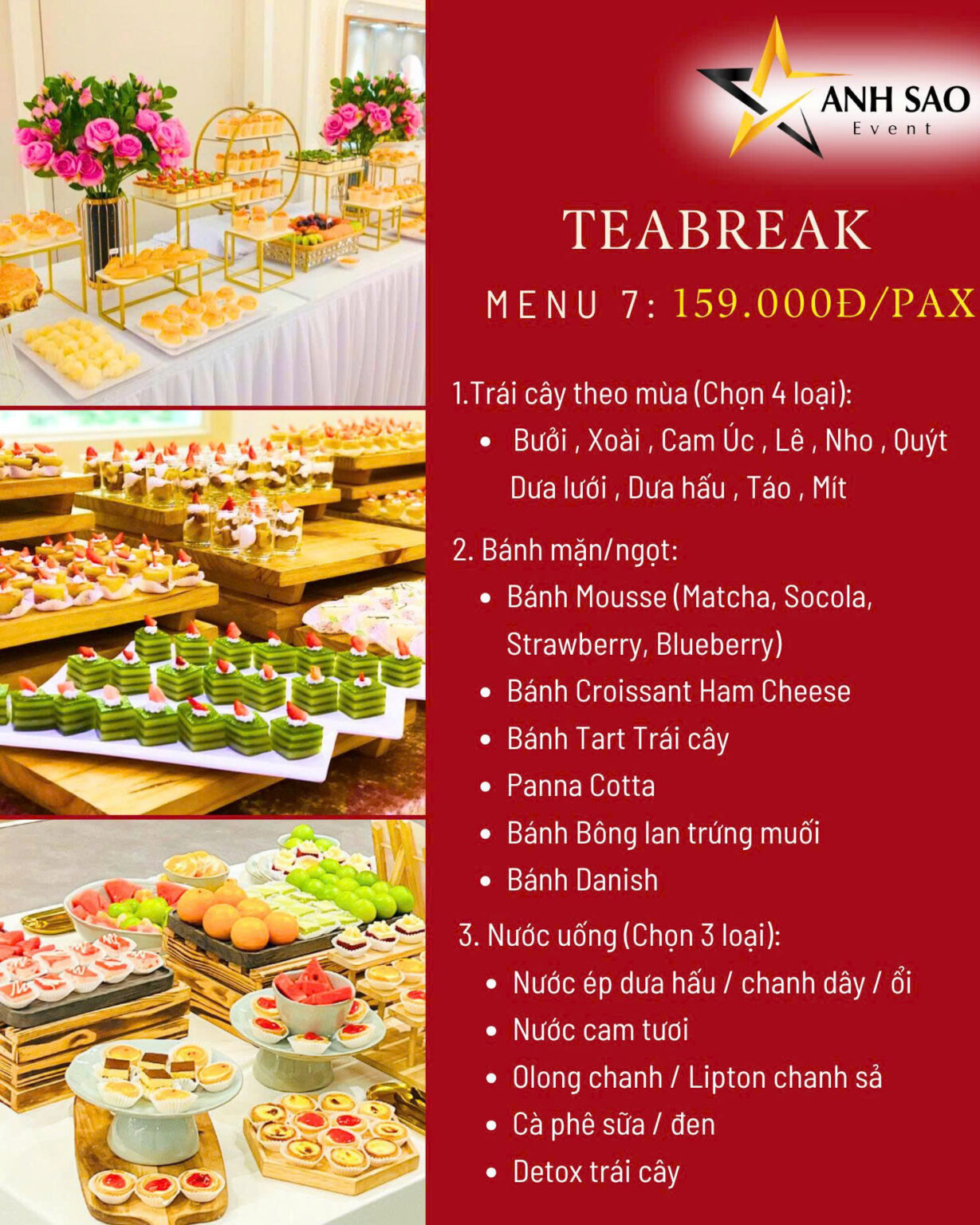 Tham Khảo Menu Teabreak Giá Rẻ Nhưng Cực Chất Lượng - Ánh Sao Event