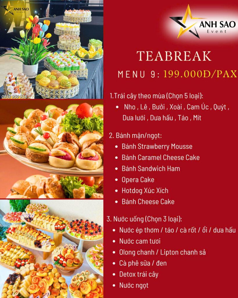 Tham Khảo Menu Teabreak Giá Rẻ Nhưng Cực Chất Lượng - Ánh Sao Event